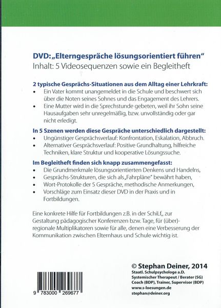 Produktbild: Elterngespr&auml;che l&ouml;sungsorientiert f&uuml;hren