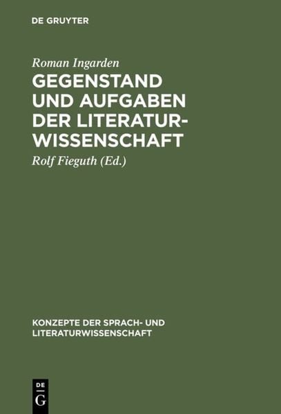 Produktbild: Gegenstand und Aufgaben der Literaturwissenschaft