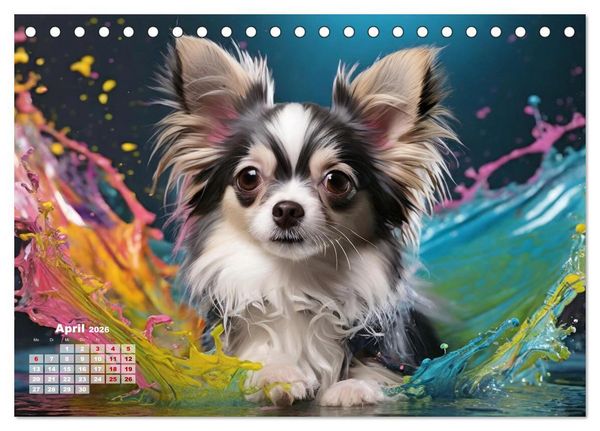 Produktbild: Splash - Hunde im Farbrausch (Tischkalender 2026 DIN A5 quer), CALVENDO Monatskalender