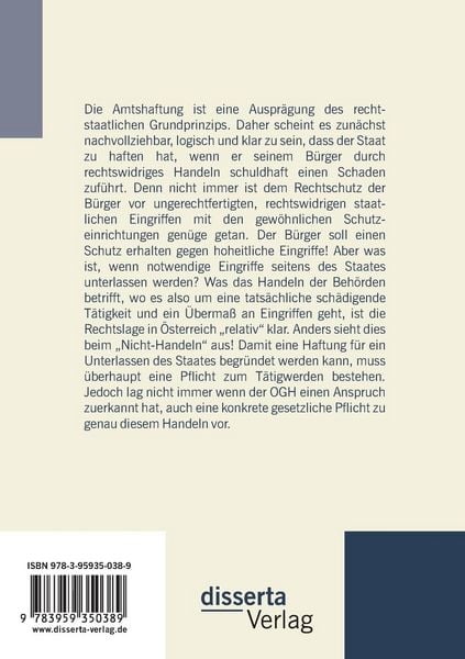 Produktbild: Die Amts- und Staatshaftung f&uuml;r Unterlassungen: Schadenersatzforderungen gegen d