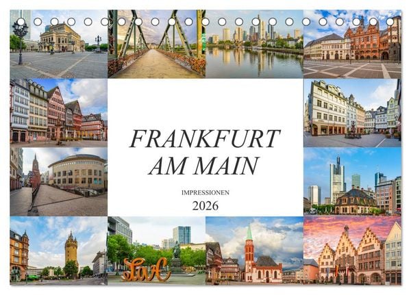 Produktbild: Frankfurt am Main Impressionen (Tischkalender 2026 DIN A5 quer), CALVENDO Monatskalender