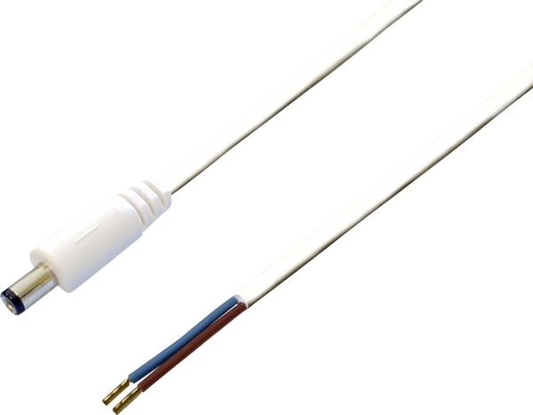 Produktbild: BKL Electronic 075191 Niedervolt-Anschlusskabel Niedervolt-Stecker - offene Kabelenden 5.50 mm 2.10 mm 1.00 m 1 St.