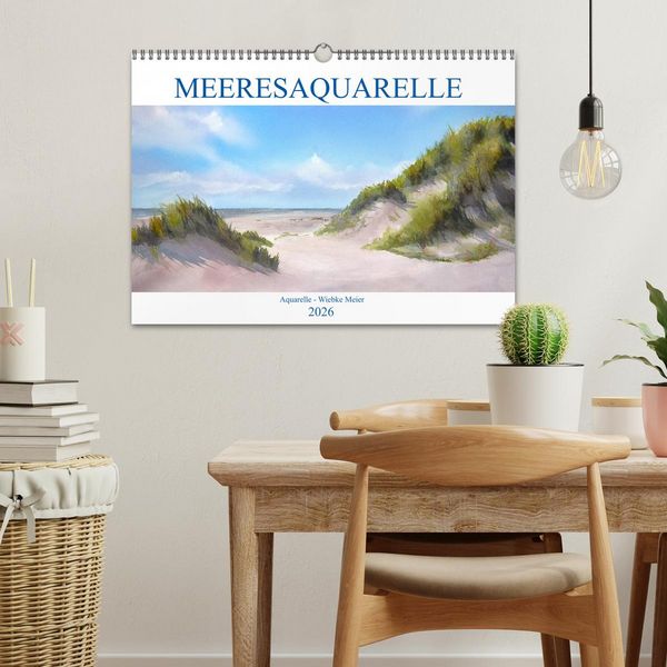 Produktbild: MEERESAQUARELLE (Wandkalender 2026 DIN A3 quer), CALVENDO Monatskalender