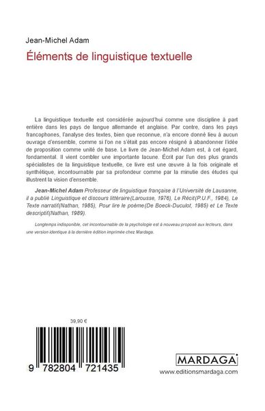 Produktbild: &Eacute;l&eacute;ments de linguistique textuelle