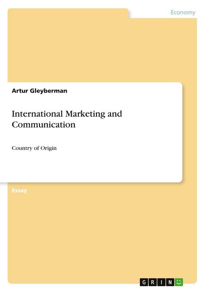 Produktbild: International Marketing and Communication