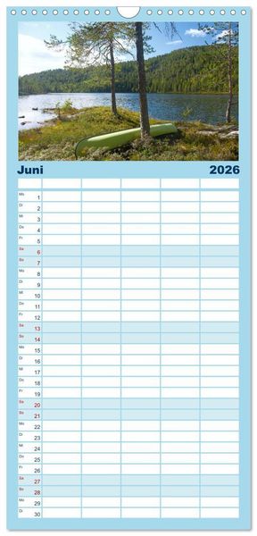 Produktbild: Familienplaner 2026 - Faszination Skandinavien mit 5 Spalten (Wandkalender, 21 x 45 cm) CALVENDO