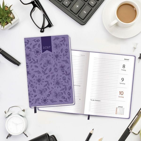 Produktbild: TR&Ouml;TSCH - Taschenkalender A6 Soft Touch Blumen 2027