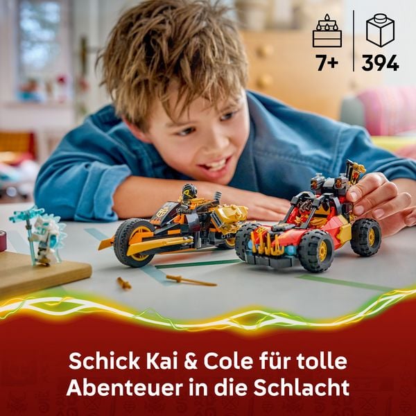 Produktbild: LEGO NINJAGO 71864 Kais und Coles Kombi-Flitzer, Bauset mit 3 Minifiguren