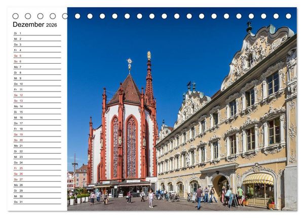 Produktbild: W&Uuml;RZBURG Historisches Stadtherz (Tischkalender 2026 DIN A5 quer), CALVENDO Monatskalender