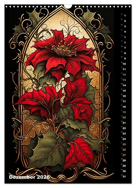 Produktbild: Jugendstil Blumen (Wandkalender 2026 DIN A3 hoch), CALVENDO Monatskalender