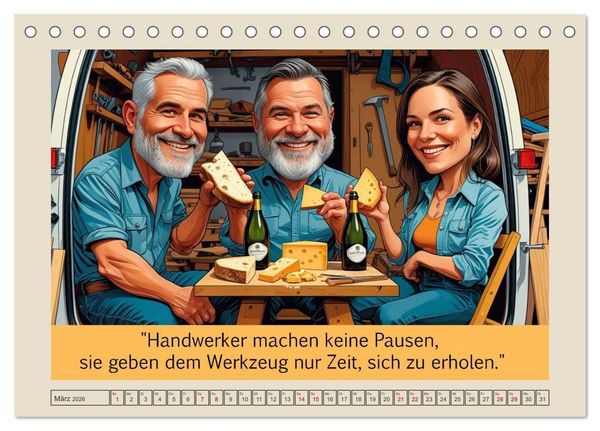 Produktbild: Meisterhaft daneben &ndash; Die witzige Seite des Handwerks (Tischkalender 2026 DIN A5 quer), CALVENDO Monatskalender