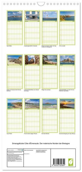 Produktbild: Familienplaner 2027 - Smaragdk&uuml;ste C&ocirc;te d'&Eacute;meraude. Der malerische Norden der Bretagne mit 5 Spalten (Wandkalender, 21 x 45 cm) CALVENDO
