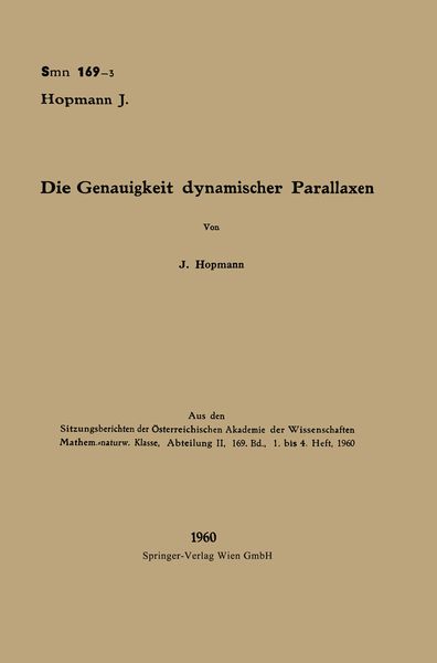 Produktbild: Die Genauigkeit dynamischer Parallaxen