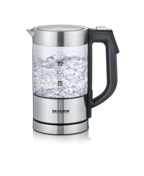 Produktbild: Severin WK 3458 Wasserkocher schnurlos, BPA-frei Edelstahl, Schwarz Fassungsverm&ouml;gen: 0.5l