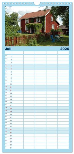 Produktbild: Familienplaner 2026 - Wundervolles Schweden mit 5 Spalten (Wandkalender, 21 x 45 cm) CALVENDO