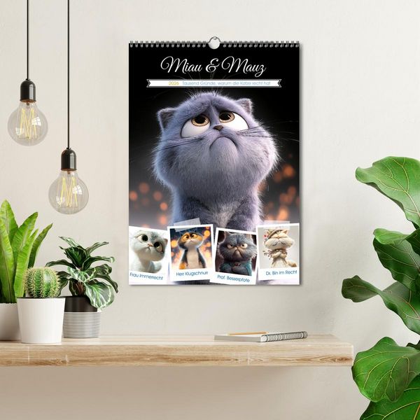 Produktbild: Miau & Mauz (Wandkalender 2026 DIN A3 hoch), CALVENDO Monatskalender