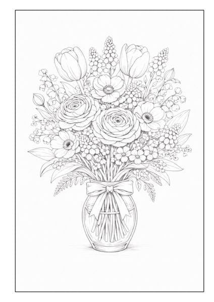Produktbild: Blumenstr&auml;u&szlig;e &ndash; Blumen Malbuch f&uuml;r Erwachsene mit 50 sch&ouml;nen Ausmalbildern