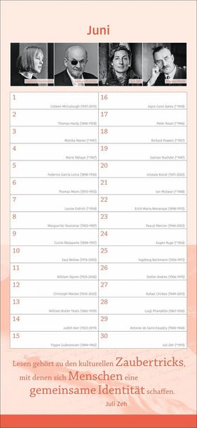 Produktbild: Der literarische Geburtstagskalender - Mit Geburtstagskindern und Zitaten