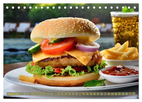 Produktbild: Unsere Burger Deluxe (Tischkalender 2026 DIN A5 quer), CALVENDO Monatskalender