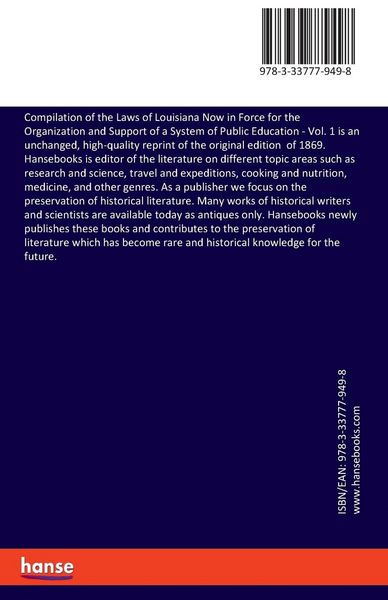 Produktbild: Compilation of the Laws of Louisiana Now in Force for the Organization and Support of a System of Public Education