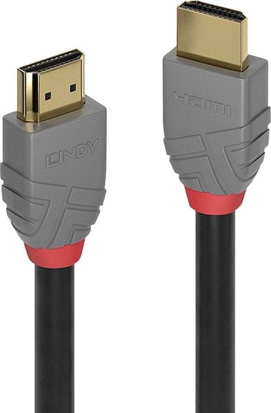 LINDY HDMI Anschlusskabel HDMI-A Stecker, HDMI-A Stecker 7.50 m Anthrazit, Schwarz, Rot 36966 vergoldete Steckkontakte H