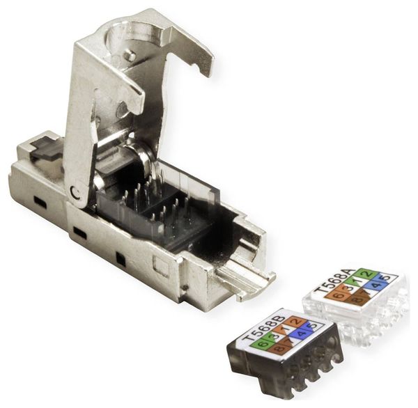 Produktbild: Value 26.99.0373 VALUE feldkonfektionierbarer RJ-45 Stecker Kat.6A (Class EA), STP 26.99.0373 Silber 1 St.