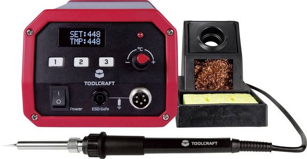 Produktbild: TOOLCRAFT ST-80D L&ouml;tstation digital 80W 150 - 450&deg;C inkl. L&ouml;tspitze