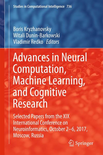Produktbild: Advances in Neural Computation, Machine Learning, and Cognitive Research