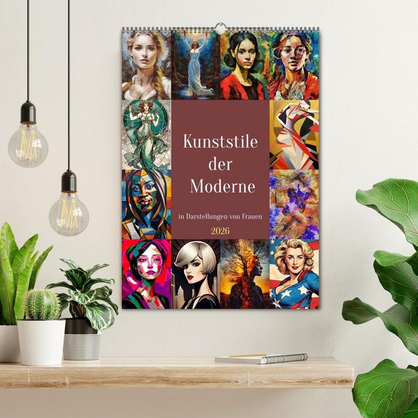 Produktbild: Kunststile der Moderne in Darstellungen von Frauen (Wandkalender 2026 DIN A2 hoch), CALVENDO Monatskalender