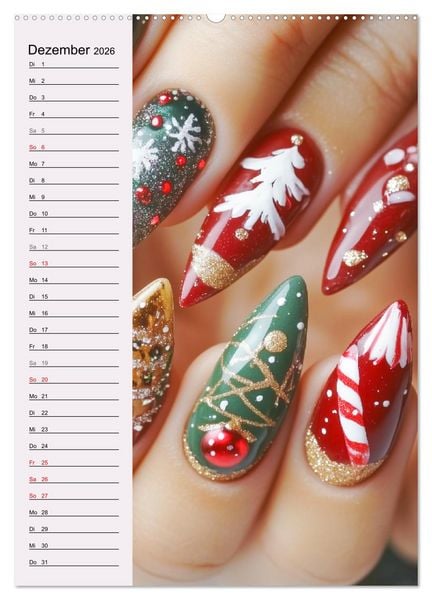 Produktbild: Nageldesign. Au&szlig;ergew&ouml;hnliche Fingern&auml;gel (hochwertiger Premium Wandkalender 2026 DIN A2 hoch), Kunstdruck in Hochglanz