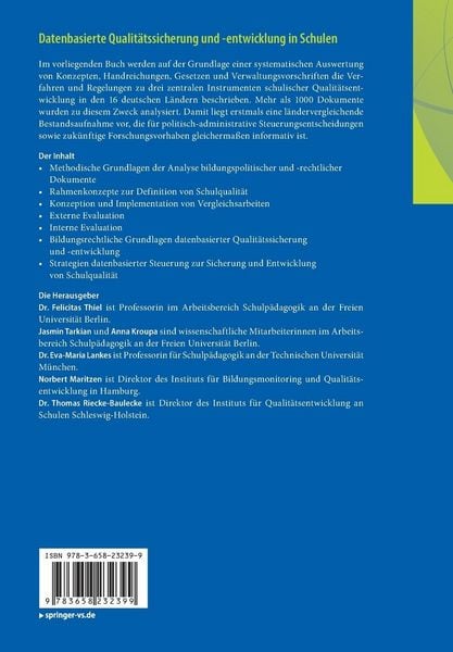Produktbild: Datenbasierte Qualit&auml;tssicherung und -entwicklung in Schulen