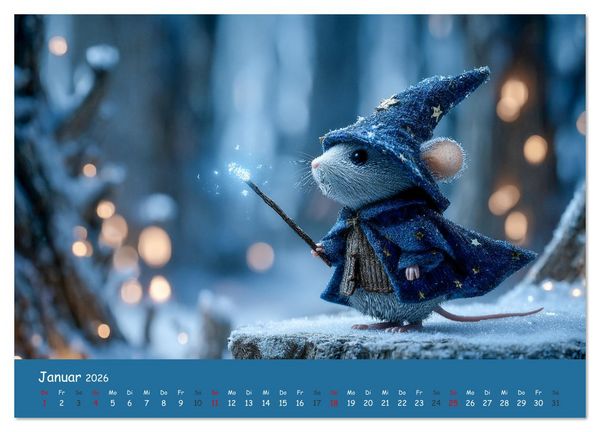 Produktbild: Magischer M&auml;rchenwald - Kinderkalender mit Tier-Zauberern (Wandkalender 2026 DIN A4 quer), CALVENDO Monatskalender