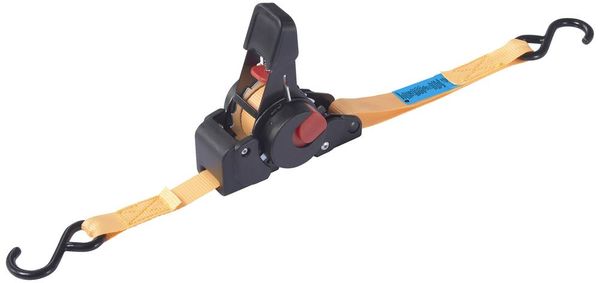 Produktbild: TOOLCRAFT TO-8689776 Selbstaufrollender Spanngurt Zugkraft LC Niederzurren (einzeln/direkt)=100 daN (L x B) 2 m x 18 mm Klemmschloss EN 12195-2