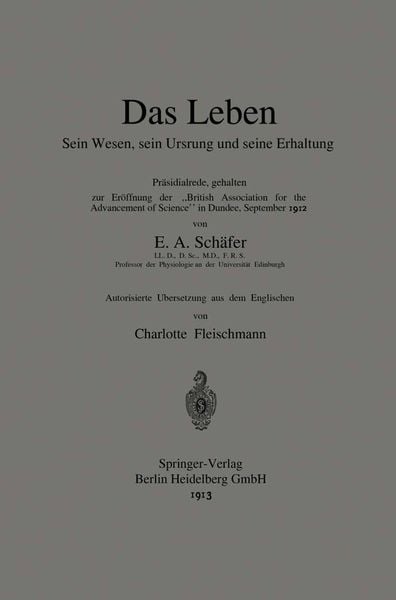 Produktbild: Das Leben Sein Wesen, sein Ursprung und seine Erhaltung