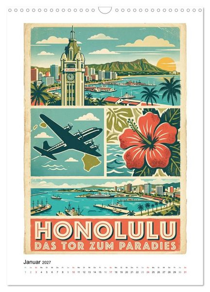 Produktbild: Sehnsucht Hawaii &ndash; Die Aloha Mid-Century Collection (Wandkalender 2027 DIN A3 hoch), CALVENDO Monatskalender