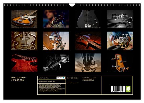 Produktbild: Bassgitarren - einfach cool (Wandkalender 2026 DIN A3 quer), CALVENDO Monatskalender