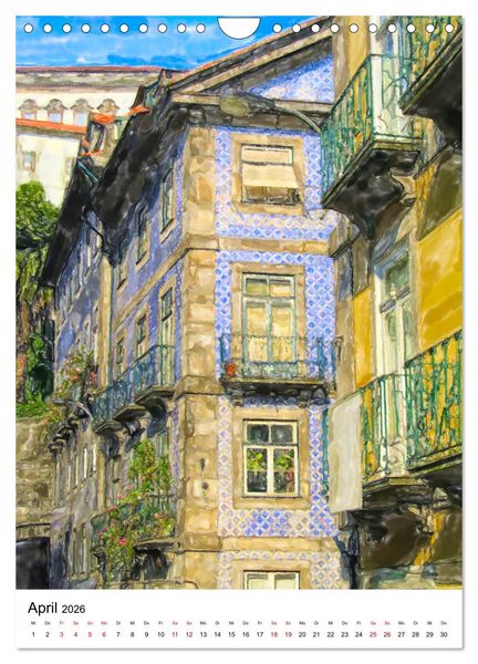 Produktbild: Porto - Stadtansichten in Aquarell (Wandkalender 2026 DIN A4 hoch), CALVENDO Monatskalender