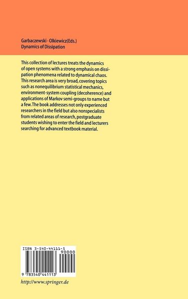 Produktbild: Dynamics of Dissipation