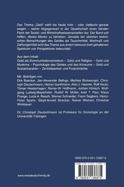 Produktbild: Die gesellschaftliche Macht des Geldes