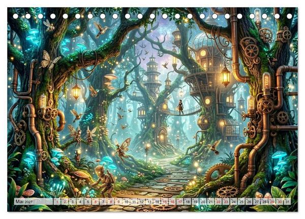 Produktbild: Steampunkwelten - Das Herz der Zeit (Tischkalender 2027 DIN A5 quer), CALVENDO Monatskalender