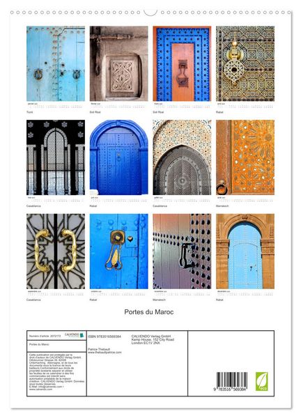 Produktbild: Portes du Maroc (Calendrier mural 2026 DIN A2 horizontal) calendrier de bureau
