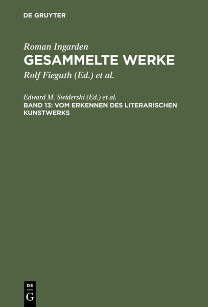 Produktbild: Vom Erkennen des literarischen Kunstwerks
