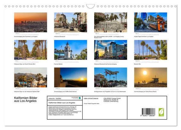 Produktbild: Kalifornien Bilder aus Los Angeles (Wandkalender 2026 DIN A3 quer), CALVENDO Monatskalender