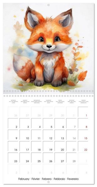 Produktbild: Renard Rexi et ses amis - mon premier agenda (Calendrier mural carr&eacute; 2026 30x30 cm) Calendrier double avec une page pour vos prises de notes