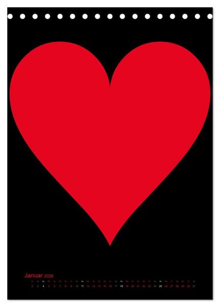 Produktbild: Foto- und Bastelkalender &bdquo;LIEBE&ldquo; in der Farbe Schwarz (Tischkalender 2026 DIN A5 hoch), CALVENDO Monatskalender