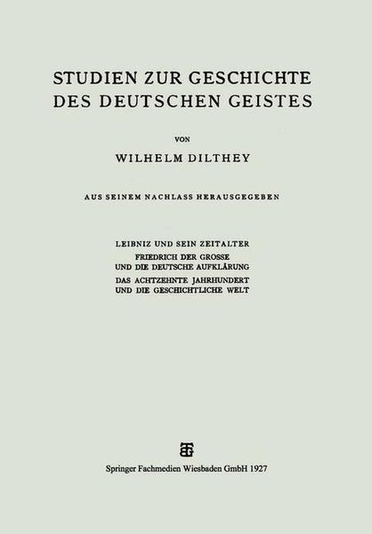 Produktbild: Studien zur Geschichte des Deutschen Geistes