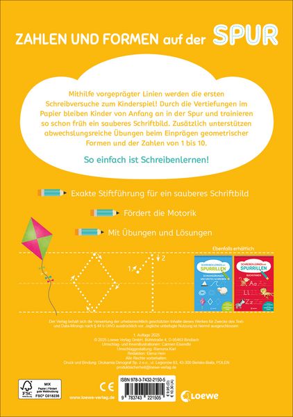 Produktbild: Schreiben lernen mit Spurrillen - Zahlen und Formen