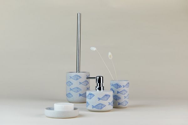 Produktbild: WC-Garnitur Mod. Aquamarin Keramik, handbemalt
