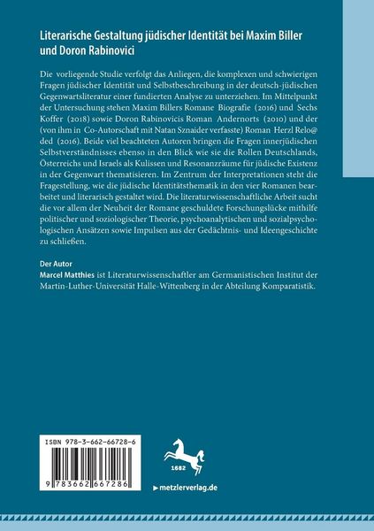 Produktbild: Literarische Gestaltung j&uuml;discher Identit&auml;t bei Maxim Biller und Doron Rabinovici