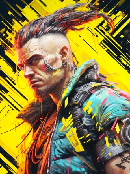 Produktbild: CALVENDO Puzzle Cyberpunk Heroe Futuristische Fusion von Technik und Kunst | 1000 Teile Lege-Gr&ouml;&szlig;e 64x48cm Foto-Puzzle f&uuml;r gl&uuml;ckliche Stunden